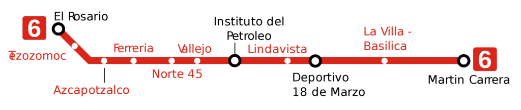 🚈 Línea 6 🔔 El Rosario - Martin Carrera del Metro de la Ciudad de México