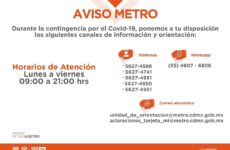 Información y Orientación Covid 19 – Aviso Metro