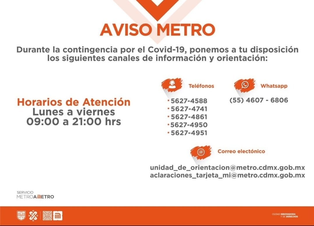 Aviso metro Covid 19